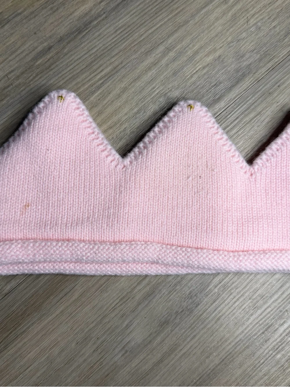 Baby Pink Knit Crown Headband - Soft Princess Accessory